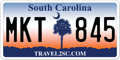 SC license plate MKT845