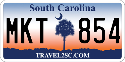 SC license plate MKT854