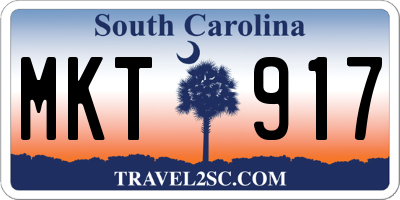 SC license plate MKT917