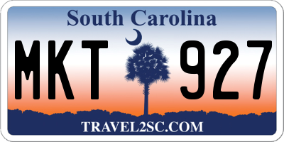 SC license plate MKT927
