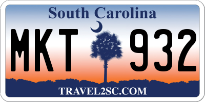 SC license plate MKT932