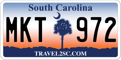SC license plate MKT972