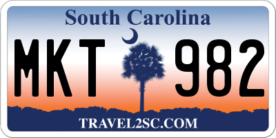 SC license plate MKT982