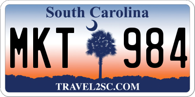 SC license plate MKT984
