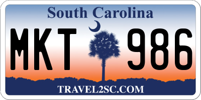 SC license plate MKT986