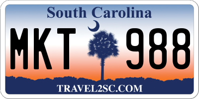 SC license plate MKT988