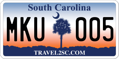 SC license plate MKU005