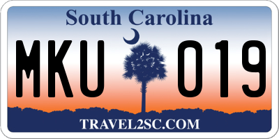 SC license plate MKU019