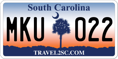 SC license plate MKU022