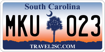 SC license plate MKU023
