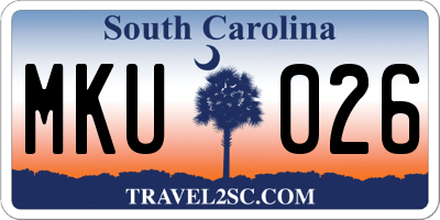 SC license plate MKU026