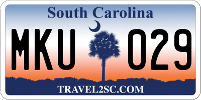SC license plate MKU029