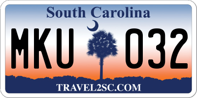 SC license plate MKU032