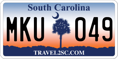 SC license plate MKU049