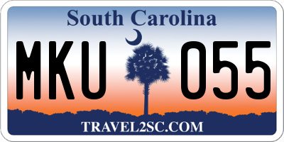 SC license plate MKU055