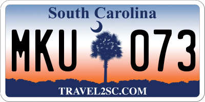 SC license plate MKU073