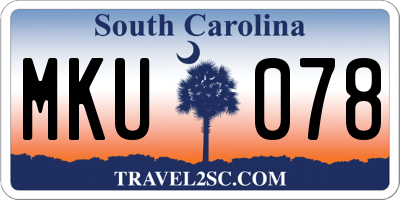 SC license plate MKU078