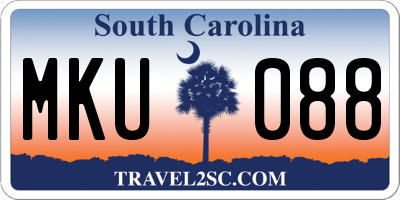 SC license plate MKU088