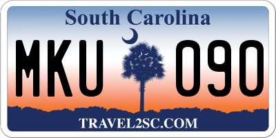 SC license plate MKU090