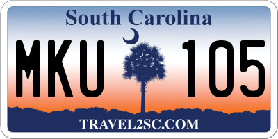 SC license plate MKU105