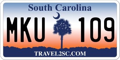 SC license plate MKU109