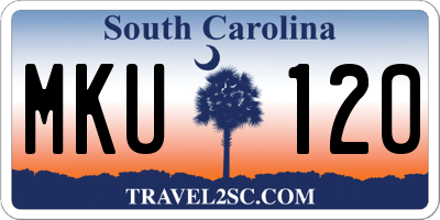 SC license plate MKU120