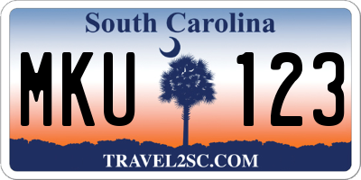 SC license plate MKU123