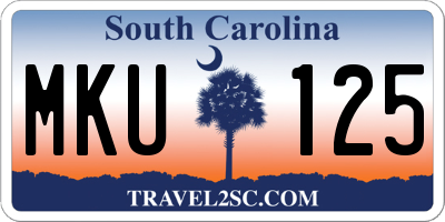 SC license plate MKU125