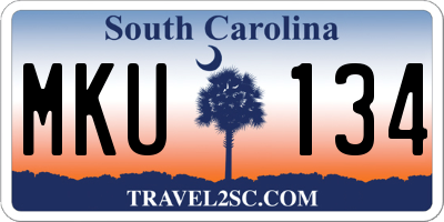 SC license plate MKU134