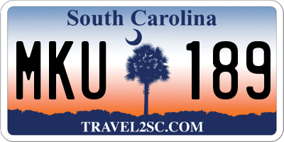 SC license plate MKU189