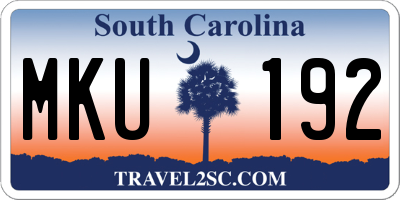 SC license plate MKU192