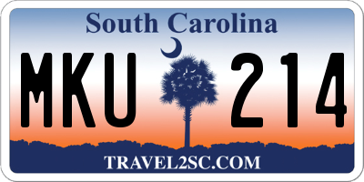 SC license plate MKU214