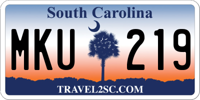 SC license plate MKU219