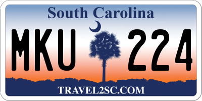 SC license plate MKU224