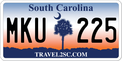 SC license plate MKU225