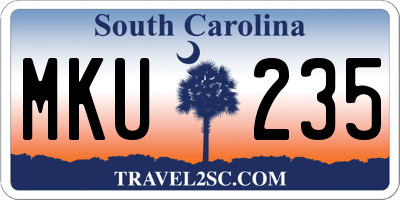 SC license plate MKU235