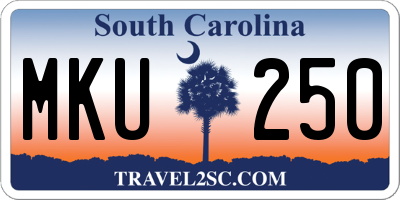 SC license plate MKU250