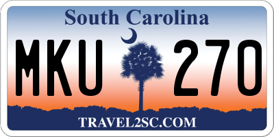 SC license plate MKU270