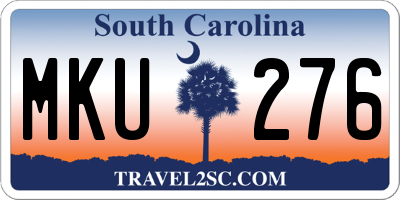 SC license plate MKU276