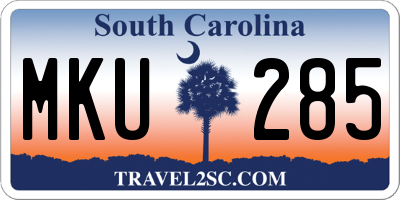 SC license plate MKU285