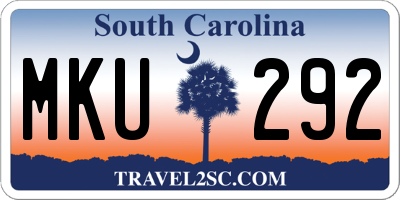 SC license plate MKU292