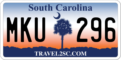 SC license plate MKU296
