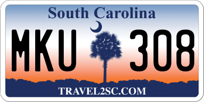SC license plate MKU308