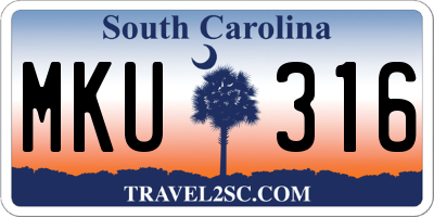 SC license plate MKU316
