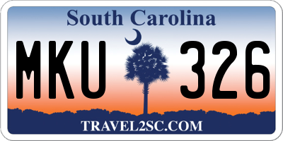 SC license plate MKU326