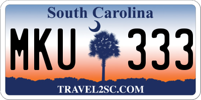 SC license plate MKU333