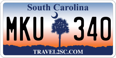 SC license plate MKU340
