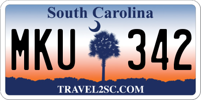 SC license plate MKU342