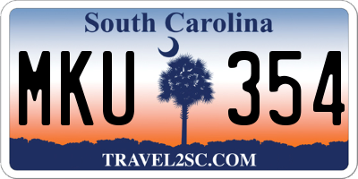 SC license plate MKU354