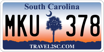 SC license plate MKU378